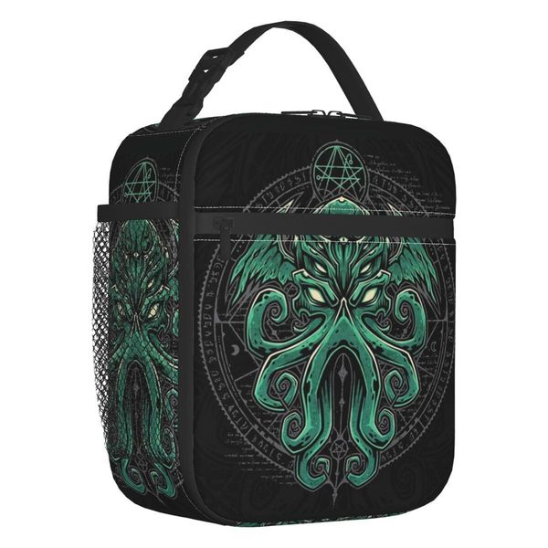 

suitcases lovecraft great cthulhu insulated lunch tote bag horror monster ocs tentacle resuable thermal cooler bento box work school 230216