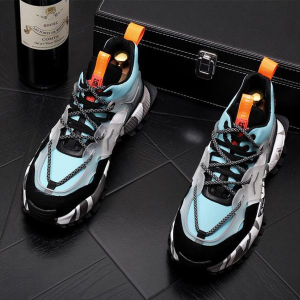 

men luxury designer shoes colour mixed causal flat platform shoes hip-hop punk loafers sneakers for web celebrity 1h18, Black