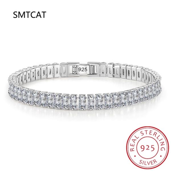 

charm bracelets 100% 925 sterling silver created gemstone bangle wedding tennis bracelet fine jewelry wholesale drop 230215, Golden;silver
