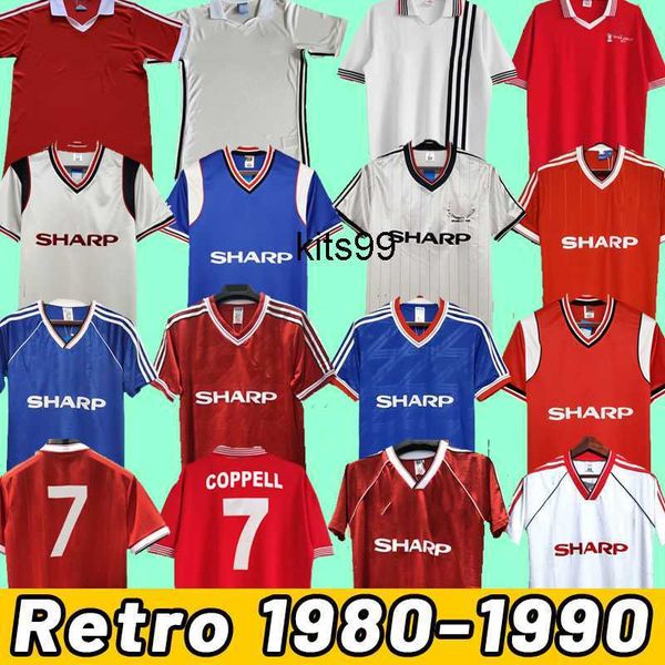 

manchesters retro utd soccer jerseys 1975 1980 82 83 84 85 86 87 1986 1988 1990 home away third blue white red vintage bryan robson cantona, Black;yellow