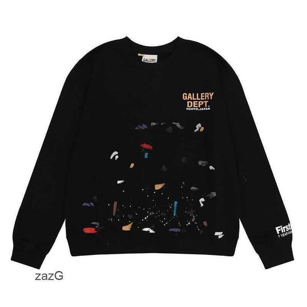 

gilded 2023 galleryes sweaters american brand hoodies letter angel dept skeleton hand bone printed round neck sweater 9a1b, Black