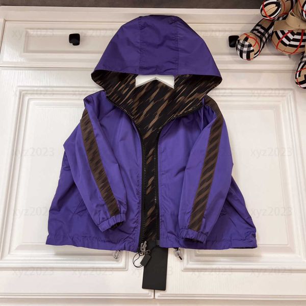 

kids coats child jacket baby outwear spring autumn use on both sides sunscreen leisure clothing with hood size 100-170 cm feb14, Blue;gray