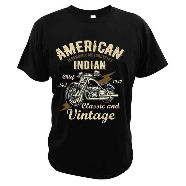 

men's t-shirts retro vintage american indian motorcycle t shirt old biker club t-shirt short sleeve o-neck camisetas eu size l230216, White;black