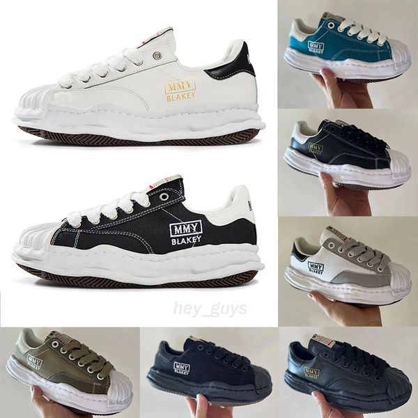 

maison mihara yasuhiro rs casual shoes maison miharas brand canvas sneakers men women low toe cap flat trainers brand shoes shell head, Black