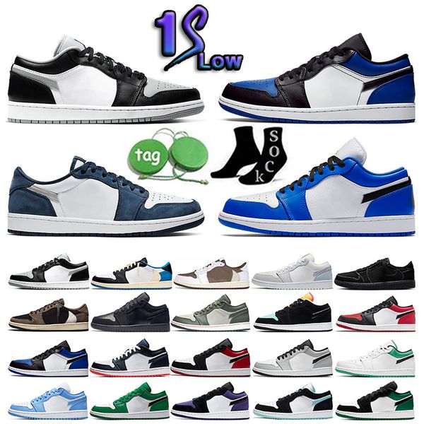 

2023 new women men basketball shoes travis scotts 1s jumpmans 1 low trainers ice blue reverse mocha black phantom bred shadow womens designe