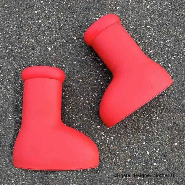 

boots mschf men and women rian boots pvc rubber beeled platform knee-high tall booties astro boy big red boot waterproof welly shoes outdoo, Black