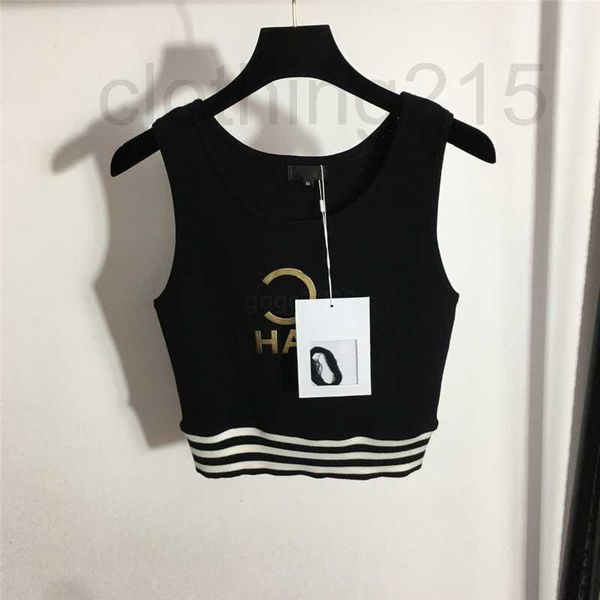 

women's tanks & camis designer 2022 women's summer knit tee with letter pattern girls short brand milan runway crop t-shirt cloth, White