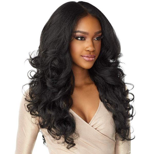 

soft wavy wig women's charming synthetic long hair costume wigs for girl black, 1.0 count