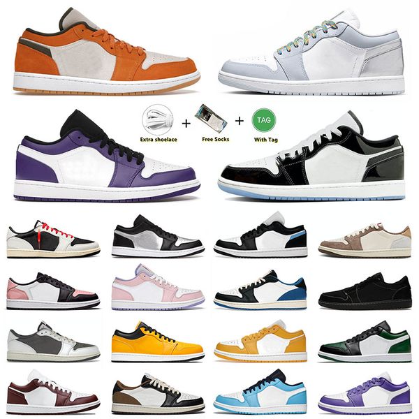 

shoes 1 1s low panda jumpman tear away silver stage haze white tan j1 craft inside out black outdoor sneakers eur 36-46, White;red
