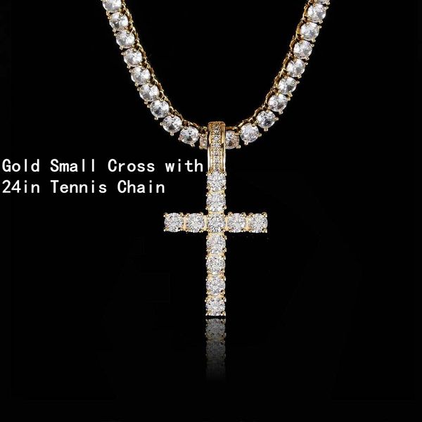 Small Gold with 24inch Tennis Chain