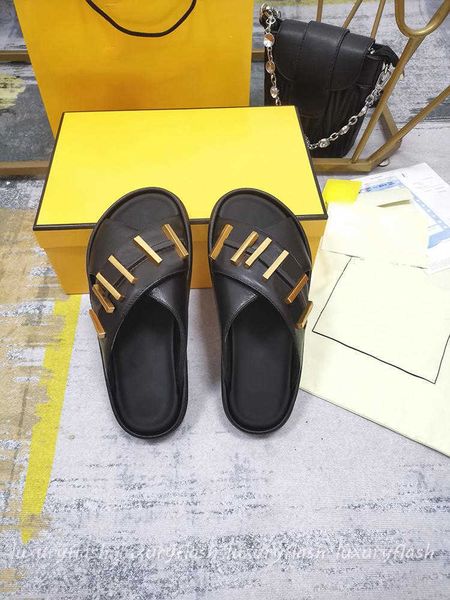 

2023 Women Sandal Fashion Slippers Luxury Designer Lady Cross Slipper Gentlemen Colorful with Letter Leather Slide High Quality EUR 35-42, Black