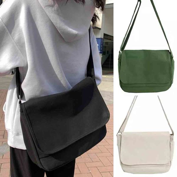 

shopping bags 2023 messenger women bag youth organizer fashion canvas shopper large shoulder crossbody harajuku school pack men satchels 230