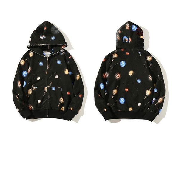 

2023 mens designer hoodies zip up shark jakcets long sleeve hooded coats loose camouflage jacket print woman hoody lgpl, Black