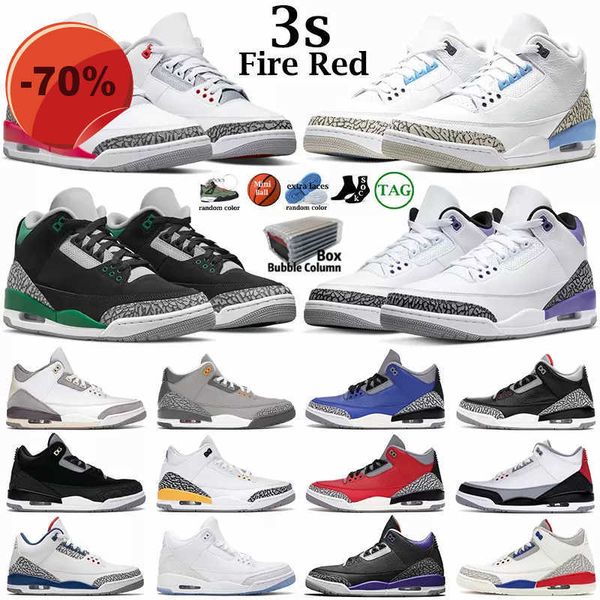 

dress shoes jumpman 3s basketball shoes mens trainers outdoor sports sneakers 3 fire red pine green racer blue cool grey unc court purple la, Black