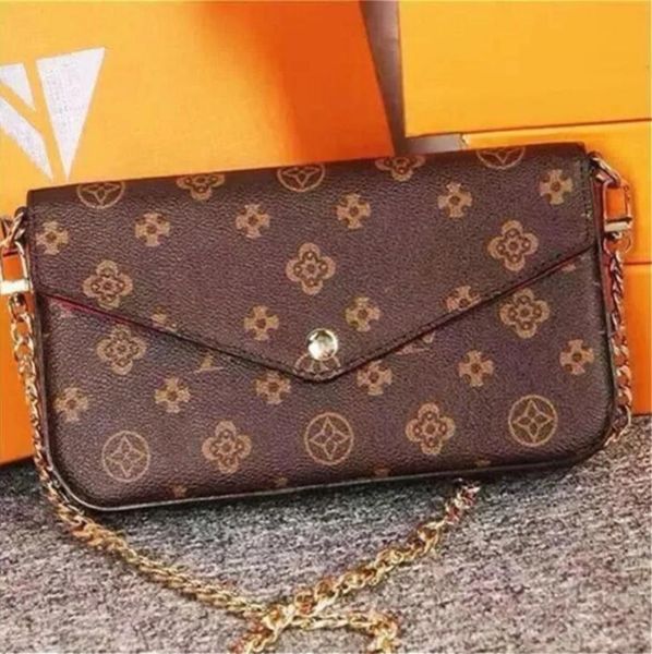 

2023 multi felicie pochette women chain bags wallet messenger leather handbags shoulder flower purse crossbody bag 668