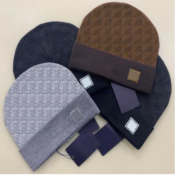 

fashin designer beanie luxury men baseball hat sport cotton knitted hats skull caps fitted classic triangle letter printed wool beanies casu, Blue;gray