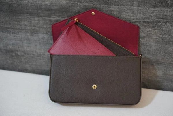 

handbags fashion women shoulder bag three-piece combination bags 61276 with box designer messenger bag flowers letters card slot three in on