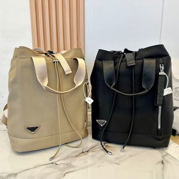 

designer nylon backpack women shoulder bags classic handbags man black back pack triangle sign men multi pockets school bag totes fashion ba