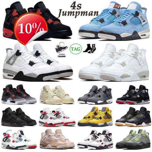 

2023 ogog 4 4s basketball shoes men women jumpman jordam 4 red thunder infrared black cat bred university blue shimmer royalty mens trainers