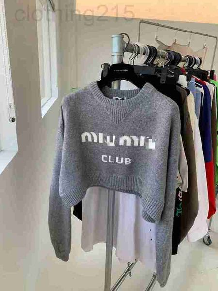 

women's knits & tees designer autumn and winter new club crew neck short knit sweater uv97, White