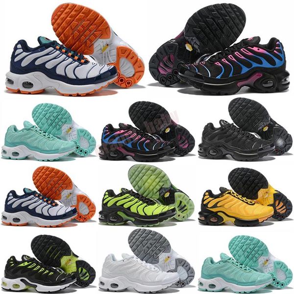 

tn kids shoes breathable soft sports chaussures for boys girls tns plus sneakers youth trainers size eu 28-35275f, Black