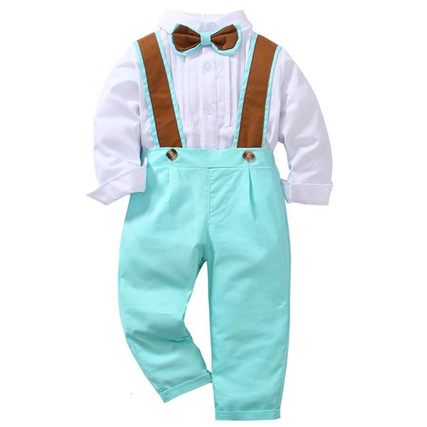 

suits fashion kids boys gentleman clothes set long sleeve bow tie shirtsuspender pants casual outfit boy suit 230216, Black