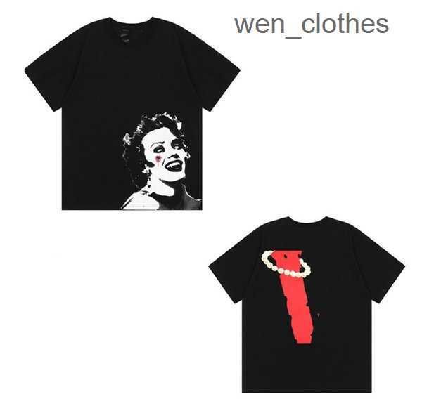 

2023s men's t-shirt women's summer high-end v-shaped letter printing trend and loose leisure 8 djuo, White;black