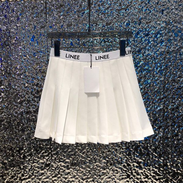 

2023 women skirts letter dress for summer lady casual elastic waist skirts pleated mini short fashion skirt new, Black
