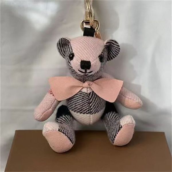 

brands designer luxury kawaii bear keychain cartoon charm vintage toy doll car keyring for women bag ornaments jewellery g, Silver