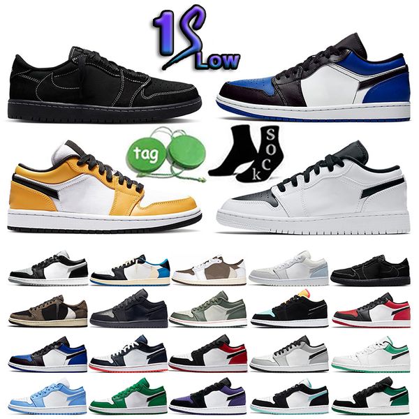 

2023 new jumpman 1 1s low mens basketball shoes black phantom fragment dark reverse mocha starfish true blue wolf grey unc tear away bred to