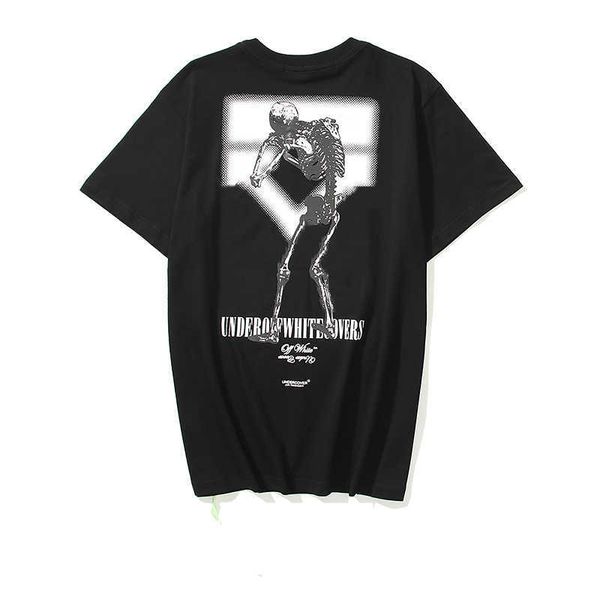 

off men's t-shirts offs gradient arrow round neck short sleeve t-shirt fashion youth high street men and women lovers loose bottomed sh, White;black