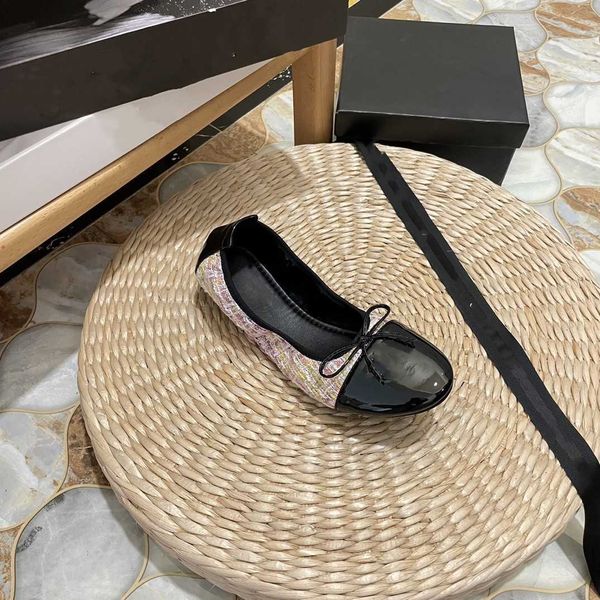 

ballet flats shoes dress shoes seasonal plaid casual summer beach half fashion woman double loafers designers c quilty size 35-41, Black