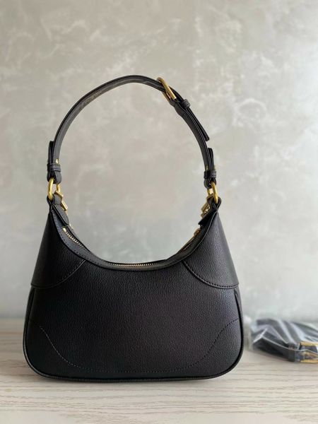 

aphrodite designer bag 2023 fashion purse baguette bags series small crescent shaped shoulder bags black soft real calf leather zipper gold