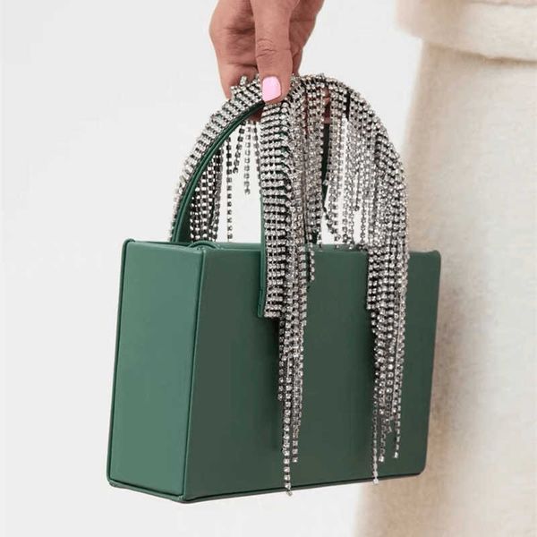

evening bag diamond box bag rhinestone tassel handbag women square shoulder bag clutch bags purses