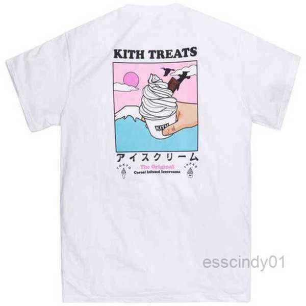 

cotton short-sleeved tokyo limited shibuya mount fuji brooklyn bridge ice cream print round neck kith t-shirts men and women q11a1qkb8, White;black