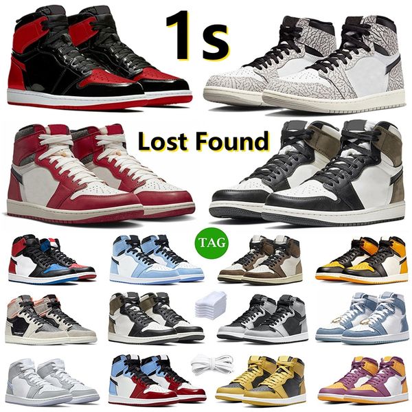 

jumpman 1s mens retro 1 basketball shoes true blue lost found gorge green starfish bred patent dark mocha grey fog shadow retros men women t