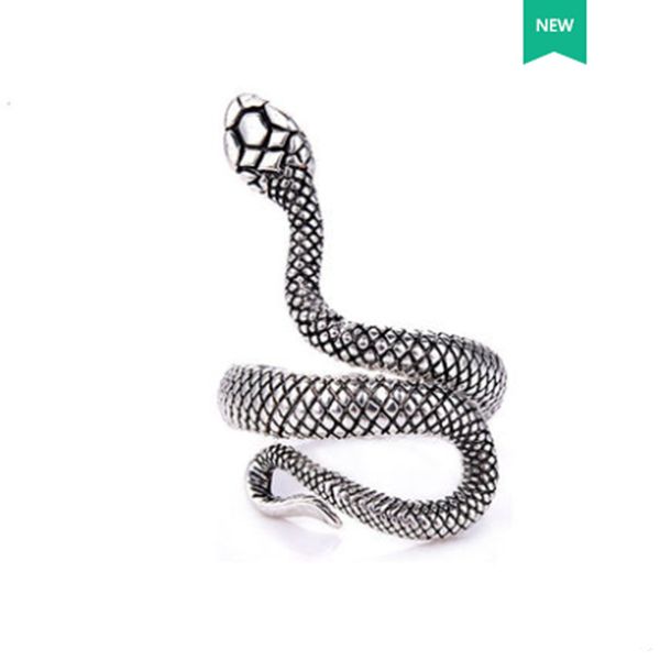 

ornaments european and american retro snake ring men's and women's opening small simple winding snake ring personality accessories, Silver