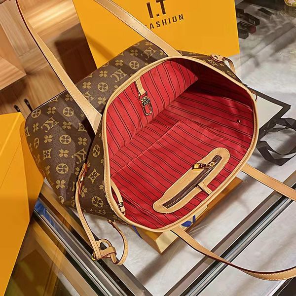 

fashion 2pcs totes woman women luxurys designers bags pu leather handbags messenger crossbody shoulder bag wallet lady clutch l201204