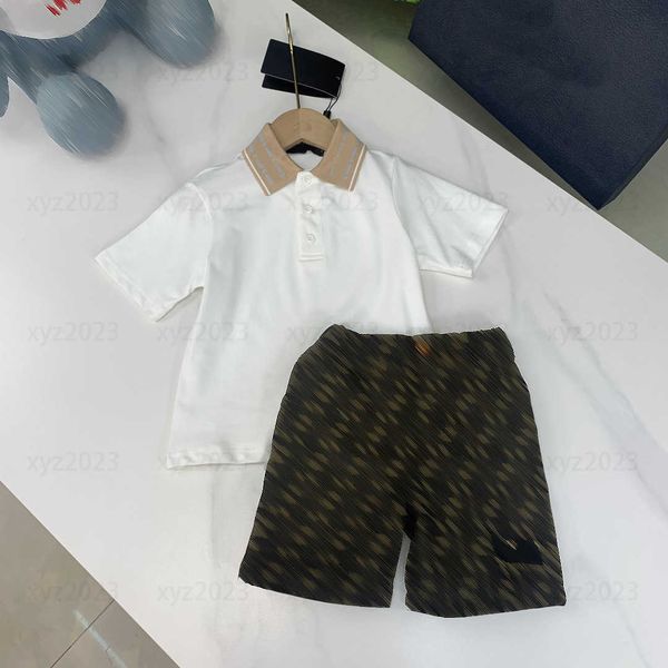 

kids dress child sets baby clothes summer 2pcs polo shirt and letter print shorts sportswear athletic outdoor size 100-150 cm feb14, White