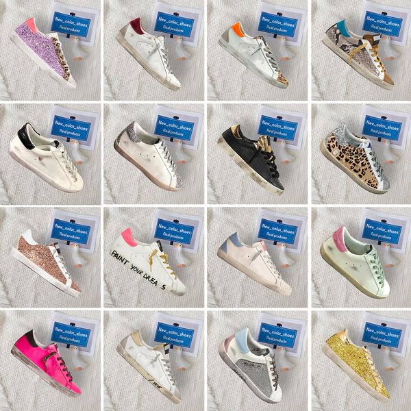 

quality designer italy brand goldens shoes women casual shoes golden superstar sneakers sequin classic white do-old dirty super star man 202, Black