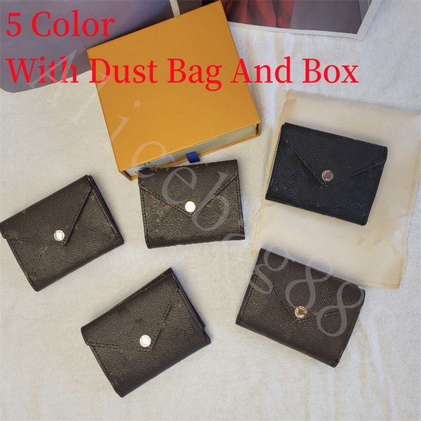 

new 5 color women and men wallets leather clamshell button coin cash purse credit card bags flower print letter bag luxury fashion wallet wi, Red;black