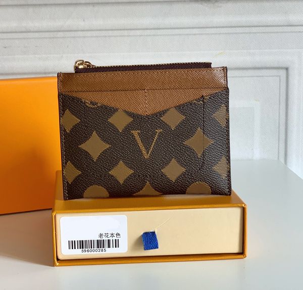 

fashion designer card holder luxury wallet ladies porte-carte zippe purse highs quality flower letter coin purses men women wallets plaid wi, Red;black