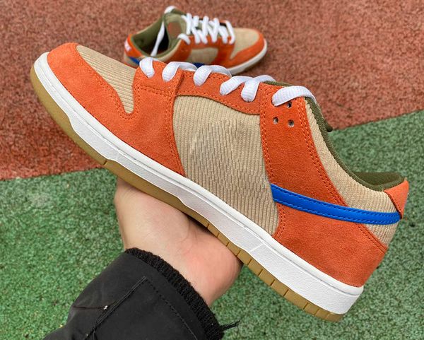 

sb low 'features corduroy' dusty peach/p blue-desert ore shoe outdoor sneakers for women men size us 4-13 eur 36-47