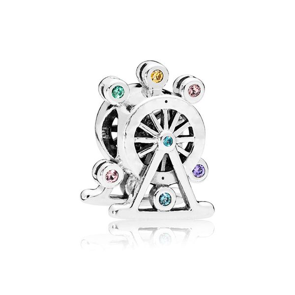 

925 sterling silver ferris wheel charm with original box for pandora women jewelry snake chain bracelet necklaces making accessories cz diam, Bronze;silver