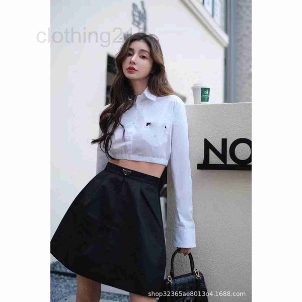 

women's blouses & shirts designer early autumn new toothbrush three dimensional letter short shirt slim and academy style bu18, White