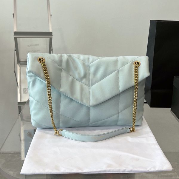 

Designer Women Luxury Flap Genuine Leather Lambskin Bags Top Handle Tote Gold Chains Hardware matelasse Chain Crossbody Shoulder Larceg Capacity Handbags 32CM, Clear