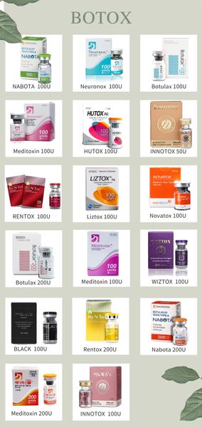 

beauty items saline alergan botox's botulax btx toxins nabota wiztox rentox inibo novatox 100u rentox meditoxins toxta botulinicas