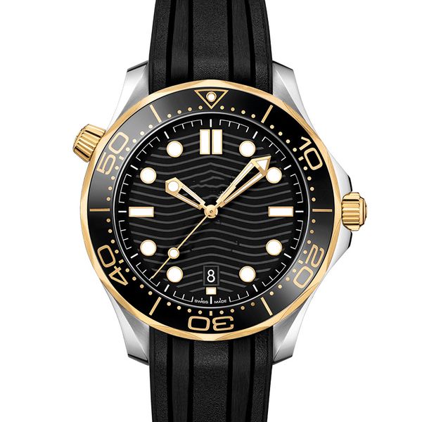 

rubber strap rose gold designers watch stainless steel men automatic luxurys mens wristwatches professional diver 300m master nato watches, Slivery;brown