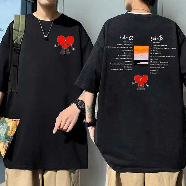 

men's t-shirts bad bunny un verano sin ti music album t shirt men women fashion oversized tshirts streetwear love eyes graphics print t, White;black