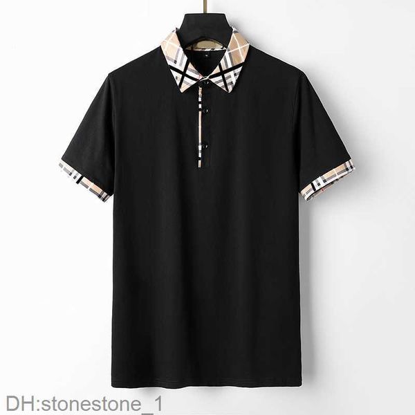 

new designer men's t-shirts fashion casual high-grade 100% cotton breathable wrinkle resistant slim commercial clothing street lapel sh, White;black